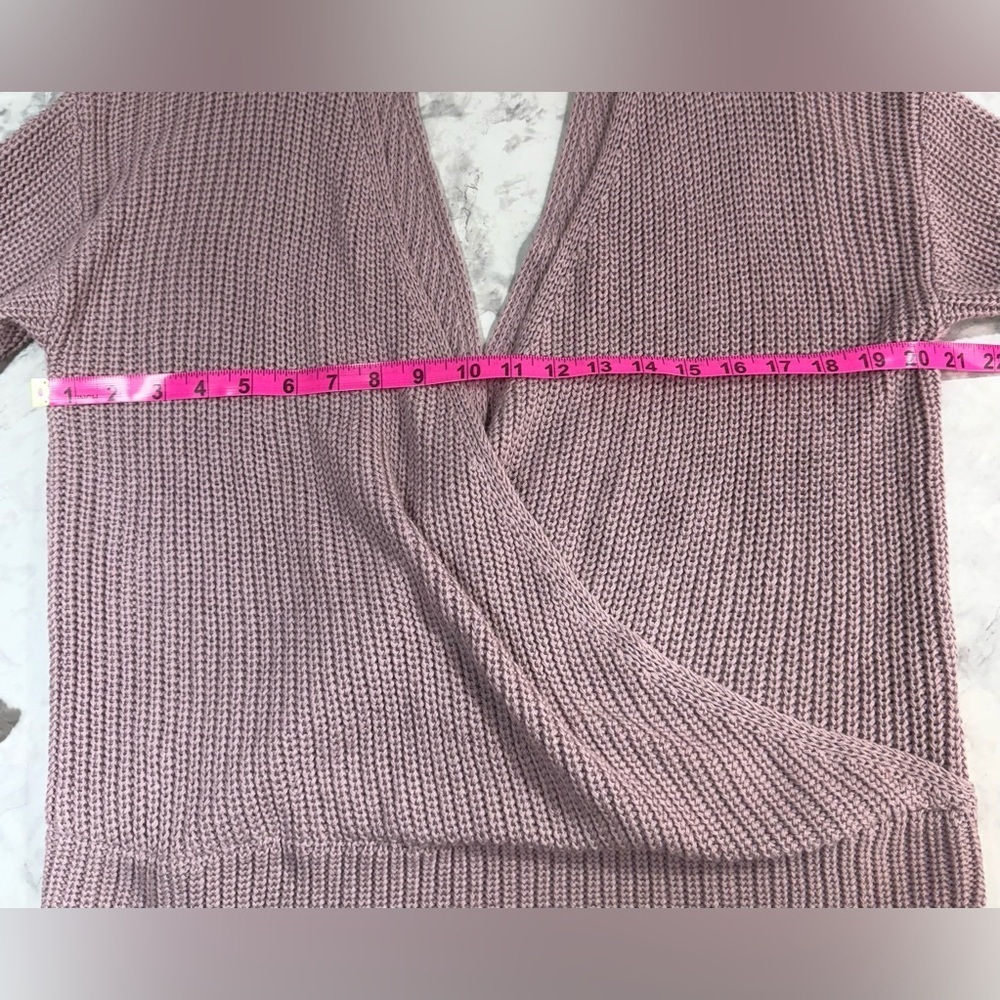 faux Wrap romantic Knit ballerina Sweater sz M - Picture 3 of 8